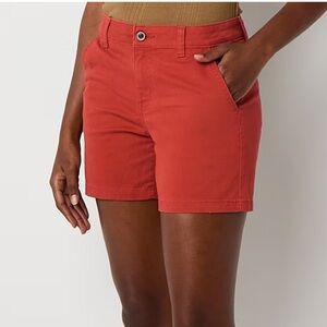 a.n.a Women’s Terracota -Chili Oil- Flat Front Shorts Casual
